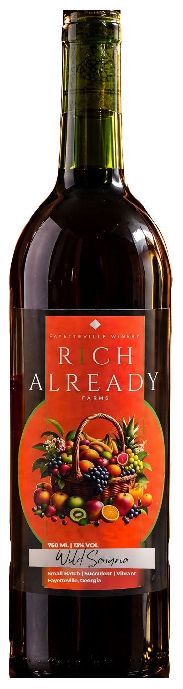 The Wild Sangria label on the bottle